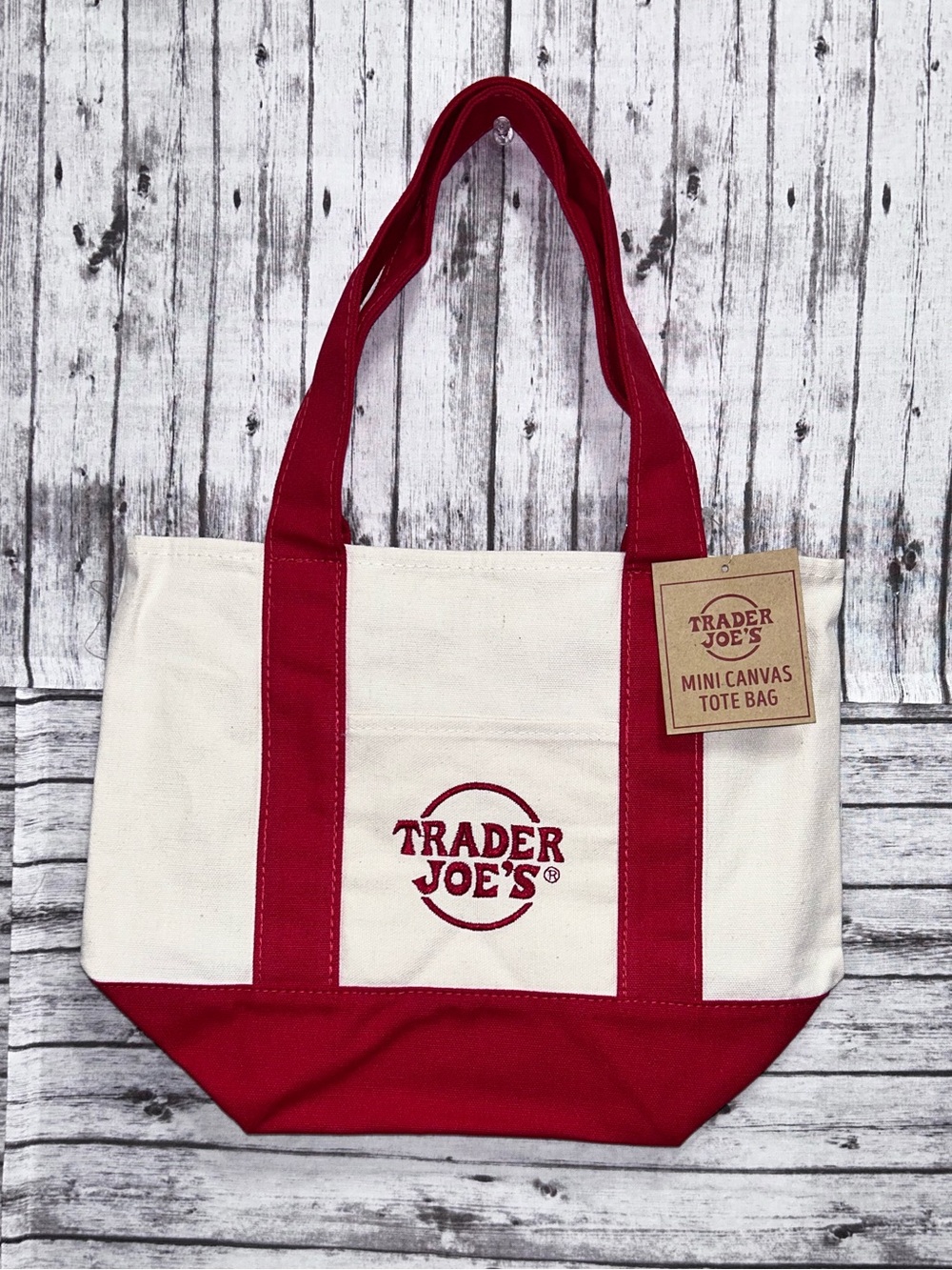 Trader Joe's Special Edition Mini Pastel Canvas Tote Bag